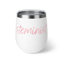 Load image into Gallery viewer, STEMinist Wine Tumbler - Copper Vacuum Insulated Cup, 12oz - Female Engineer Gift - Scientist - Women in STEM - Graduation Gift for Her