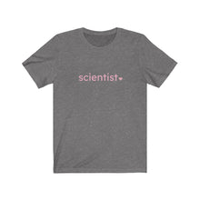 Load image into Gallery viewer, Scientist with Heart Bella+Canvas Unisex Tee- Women in STEM - Female Scientist Gift- STEMinst