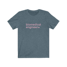 Load image into Gallery viewer, Biomedical Engineer with Heart Bella+Canvas Unisex Tee - Women in STEM - Female Engineer Gift