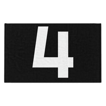 Load image into Gallery viewer, Number 4 Zero Team Rally Towel 11inx18in - Team Number - Jersey Number - Player Number - White