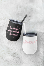 Load image into Gallery viewer, STEMinist Wine Tumbler - Copper Vacuum Insulated Cup, 12oz - Female Engineer Gift - Scientist - Women in STEM - Graduation Gift for Her