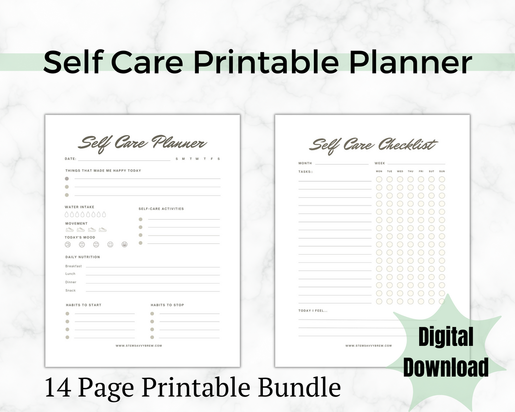 Self-Care Planner  for Mental Wellness for Engineers & Scientists | Daily Well-being Mindfulness | Self Love Journal Habit Tracker