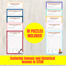 Load image into Gallery viewer, Women in STEM Printable Word Search | Fun Educational Puzzle | Science, Technology, Engineering, Mathematics (STEM)
