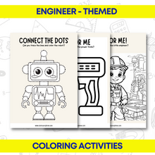 Load image into Gallery viewer, Printable Activity Book for Kids : Engineer Theme  50 Summer Kids Activitie, Summer Camp Activity, Printable Bundle, Coloring Pages, Word Search, Games, Digital Download
