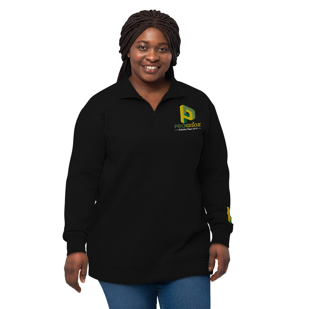 Pearadox Embroidered Quarter Zip Unisex Fleece Pullover (logo embroidered on the back)