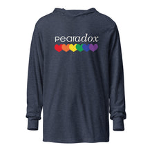 Load image into Gallery viewer, Pearadox Rainbow Hearts Hooded long-sleeve tee
