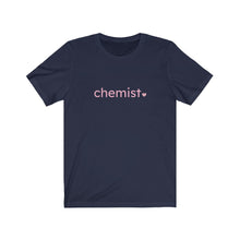 Load image into Gallery viewer, Chemist with Heart Bella+Canvas Unisex Tee- Women in STEM - Female Engineer Gift - STEMinst
