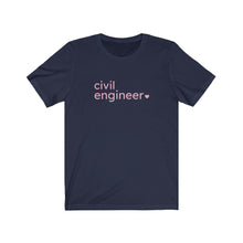 Load image into Gallery viewer, Civil Engineer with Heart Bella+Canvas Unisex Tee- Women in STEM - Female Engineer Gift
