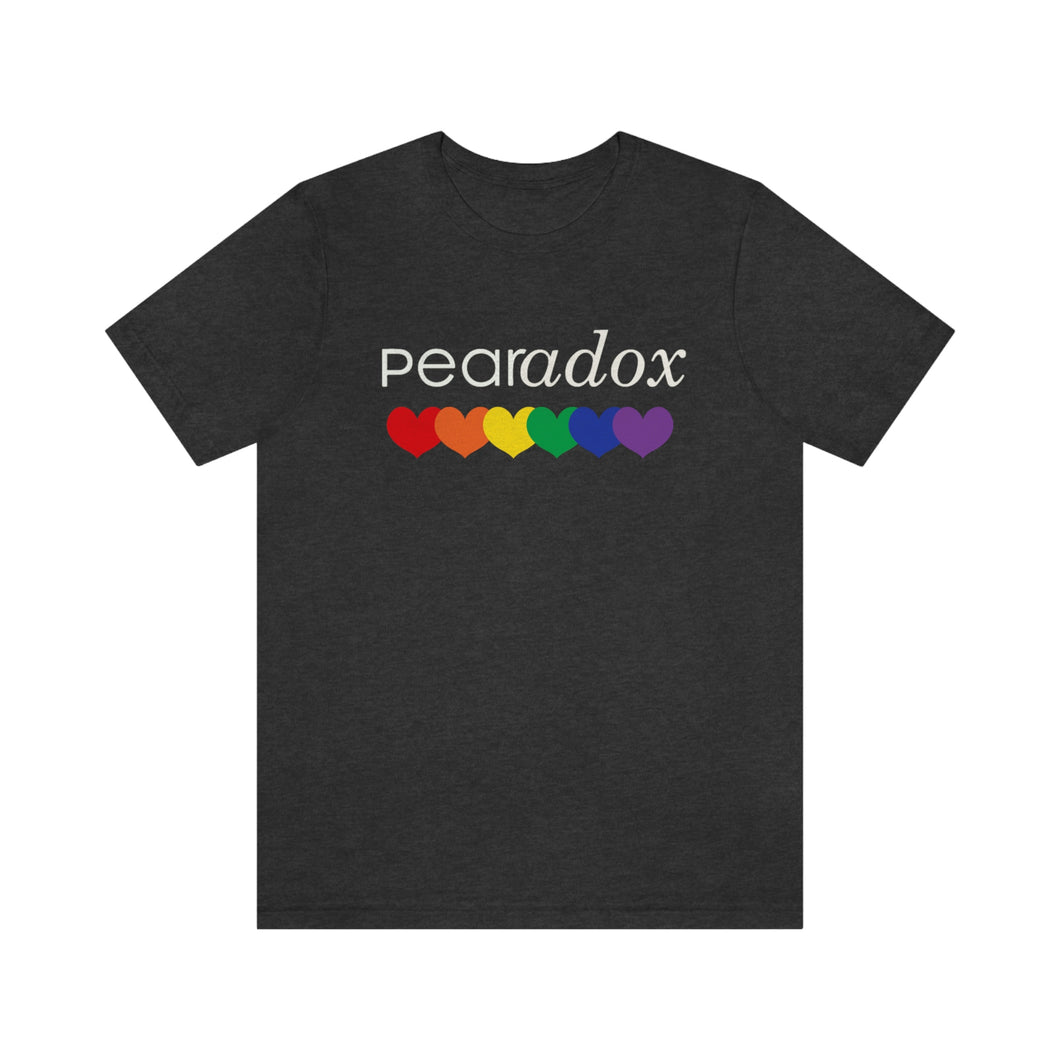 Pearadox Pride with Hearts Bella Canvas Unisex Jersey Short Sleeve Tee