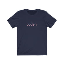 Load image into Gallery viewer, Coder with Heart Bella+Canvas Unisex Tee Women in STEM - Female Engineer - Girls Who Code - Engineer Gift - STEMinist

