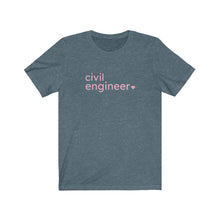 Load image into Gallery viewer, Civil Engineer with Heart Bella+Canvas Unisex Tee- Women in STEM - Female Engineer Gift
