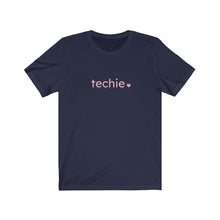 Load image into Gallery viewer, Techie with Heart Bella+Canvas Unisex Tee - Women in STEM - Girls Love Tech Gift
