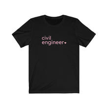 Load image into Gallery viewer, Civil Engineer with Heart Bella+Canvas Unisex Tee- Women in STEM - Female Engineer Gift
