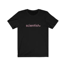Load image into Gallery viewer, Scientist with Heart Bella+Canvas Unisex Tee- Women in STEM - Female Scientist Gift- STEMinst
