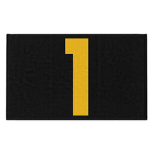 Load image into Gallery viewer, Number 1 Team Rally Towel 11inx18in - Team Number - Jersey Number - Player Number - Yellow
